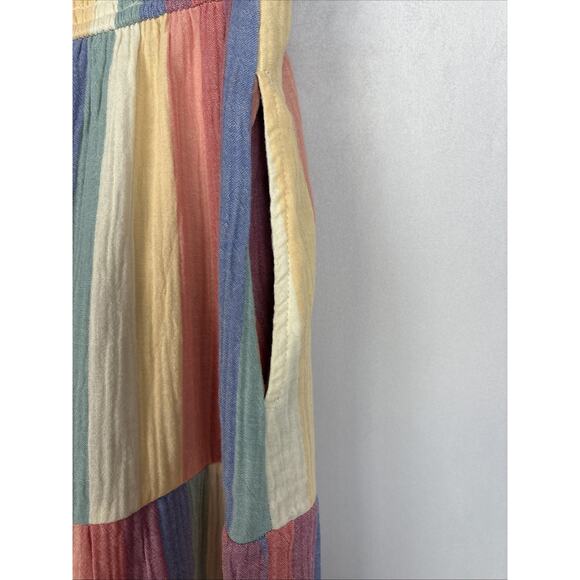Marine Layer Corinne Maxi Skirt Women's Medium Tiered Rainbow Gauze Pull On Boho - Picture 7 of 11